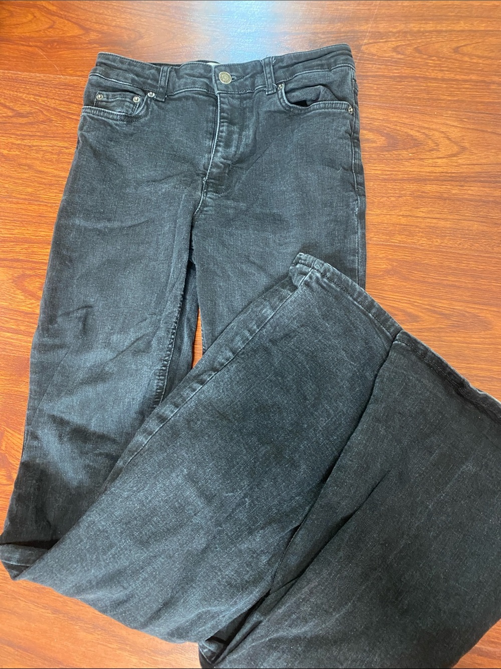 Zara Black Wide Leg Flare Jeans